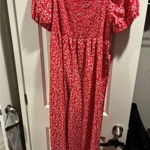 Chic Red Floral Jumpsuit